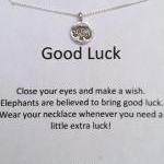 Good Luck Elephant Necklace, Sterling Silver..