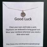Good Luck Elephant Necklace, Sterling Silver..