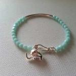 Turquoise And Sterling Silver Lucky Elephant Chram..