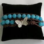 Blue Jade Butterfly Leather Bracelet,chan Luu,..