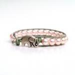 Lucky Elephant Pearl Wrap Bracelet, Lucky Elephant..