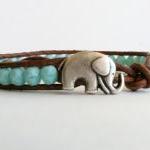 Christmas Elephant Bracelet, Good Luck Elephant,..