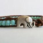 Christmas Elephant Bracelet, Good Luck Elephant,..