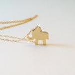 Gold Lucky Elephant Necklace, Elephant Charm, Good..