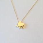 Gold Lucky Elephant Necklace, Elephant Charm, Good..
