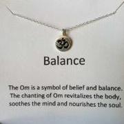 Ohm Necklace, Om Sterling Silver Necklace, Balance and Serenity, Yoga
