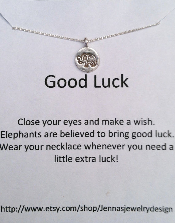 Good Luck Elephant Necklace, Sterling Silver Elephant Charm And Chain, Bridesmaid Gift, Good Luck