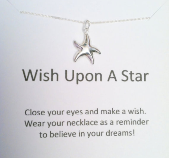 Christmas Wish Upon A Star Necklace, Sterling Silver Necklace, Minimal Jewelry