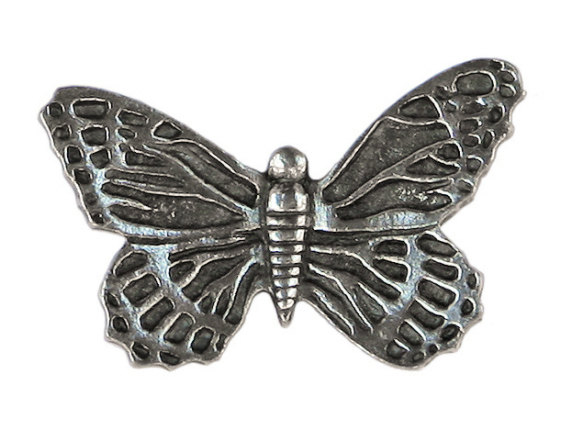 2 Danforth Butterfly Pewter Buttons